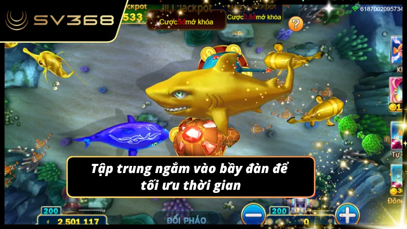 Ngắm kỹ mục tiêu và khai hỏa trong bắn cá