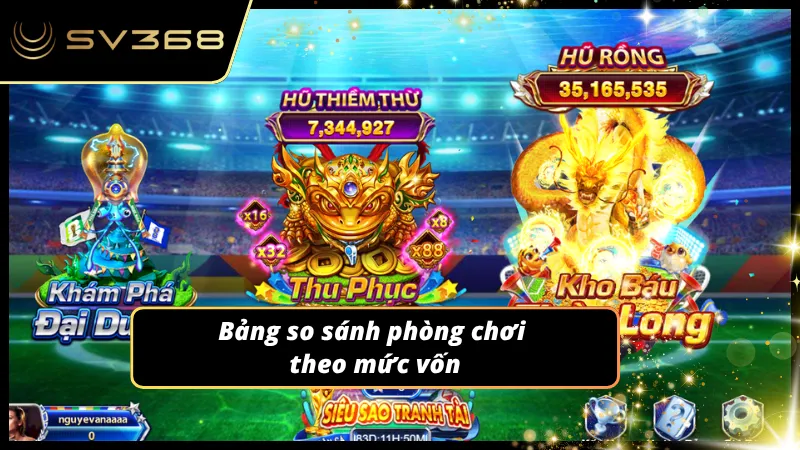 Người chơi dễ chọn bàn phù hợp với ngân sách hiện có
