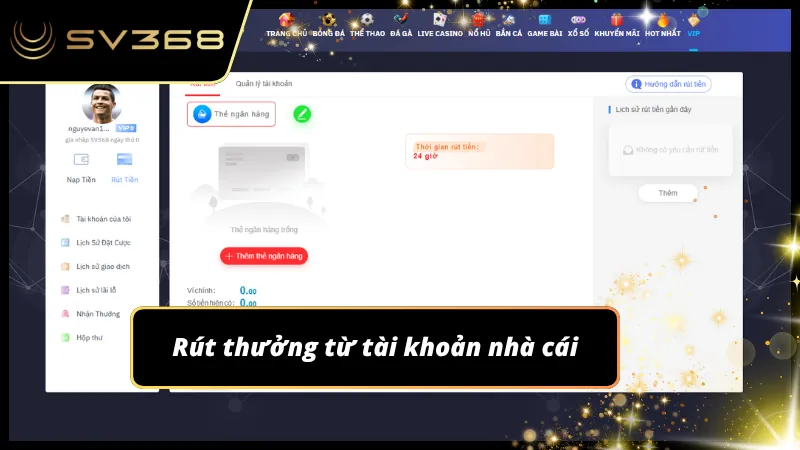Người dùng nhập thông tin nhận tiền trước khi xác nhận lệnh